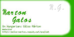 marton galos business card